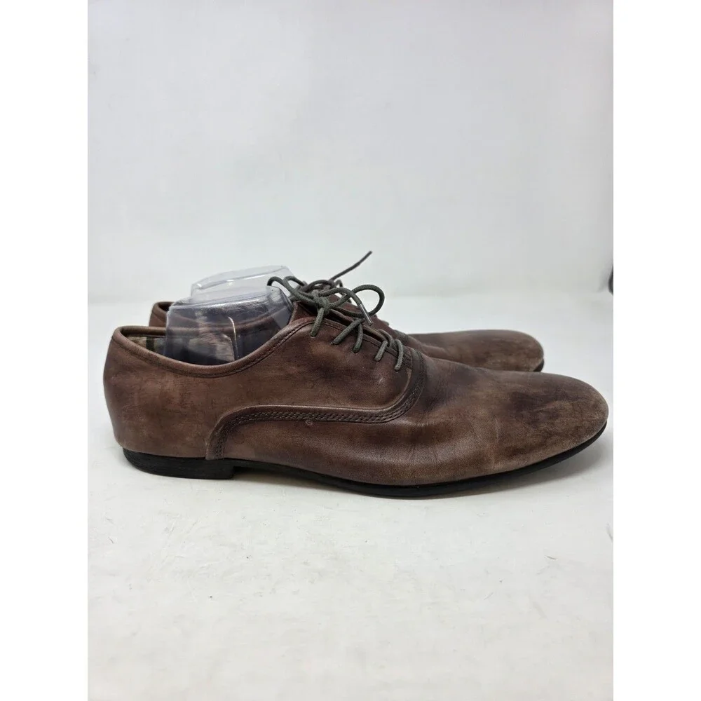 Bed|Stu Mens Bricker Brown Dirty Vegetable Genuine Leather Lace Up Shoes Sz.12